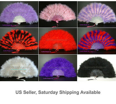 Feather Fan, Turkey Marabou Feather Fan, 9 Colors To Pick Up From, New!