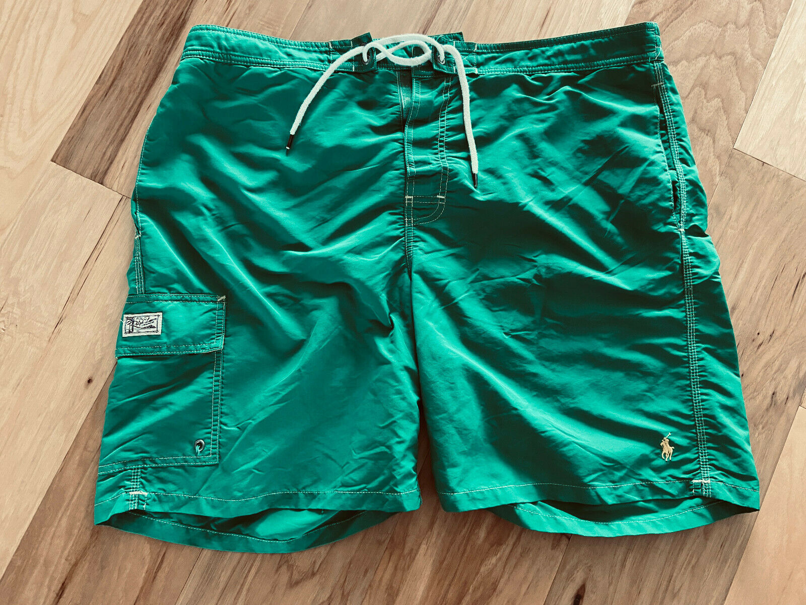 Vintage 90's Polo Ralph Lauren Swimwear Xxl Solid Green Htf!