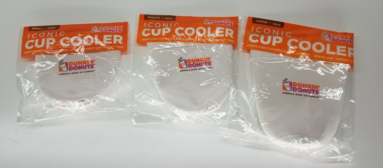 Dunkin Donuts 2018 Iconic Cup Cooler Koozie Size Choice White Free Shipping