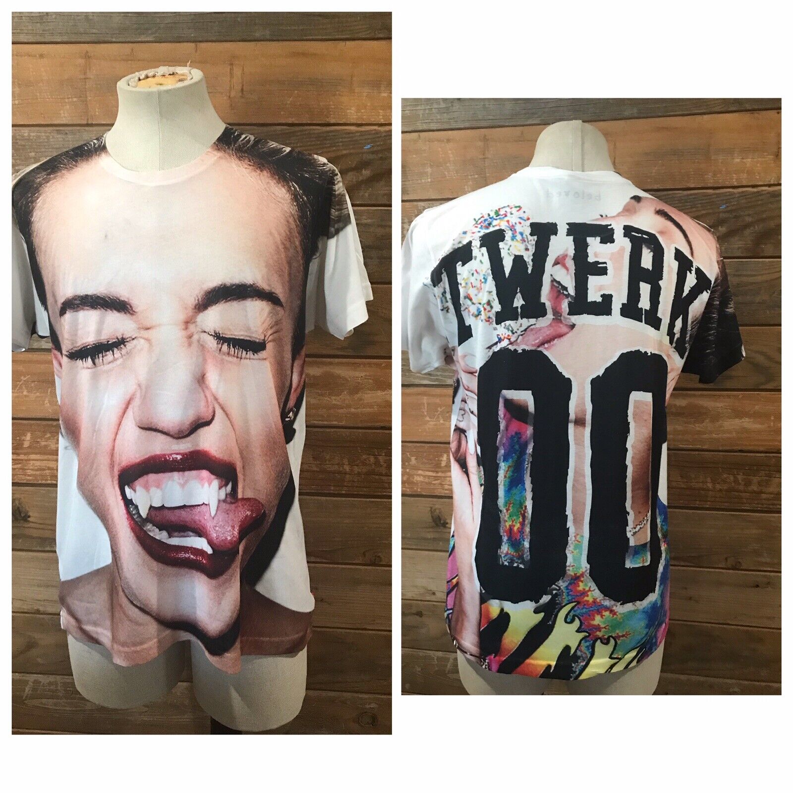 Miley Cyrus Twerk 00 Sublimation T-shirt Beloved Unisex Large Rare Design