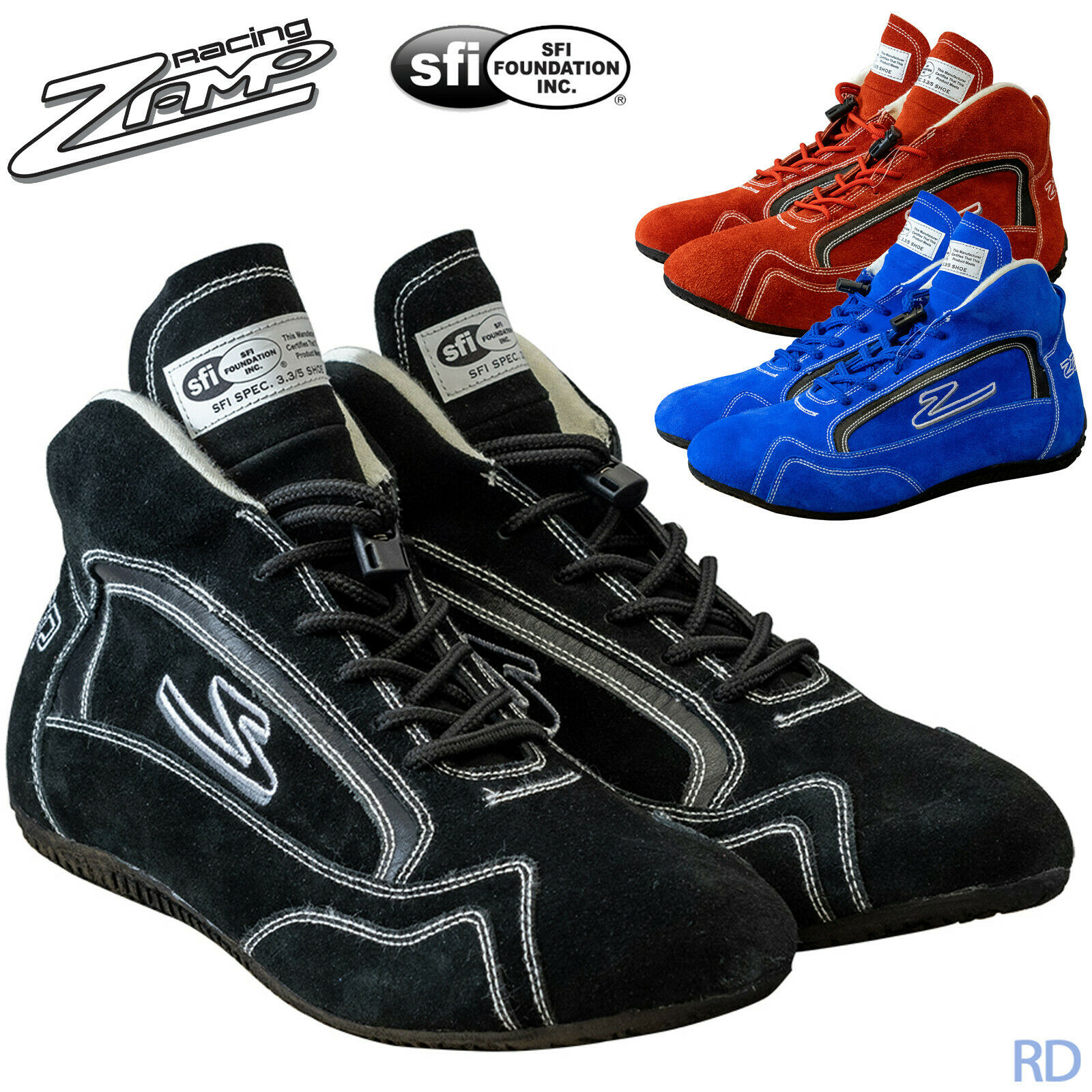 Zamp - Zr-30 Sfi-5 Auto Racing Shoes - Sfi Rated Nomex Lightweight Suede Shoe