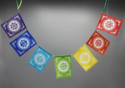 Seven Chakra  For Mind Body And Soul Balance   Cotton Prayer Flags